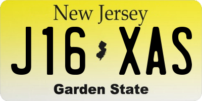 NJ license plate J16XAS