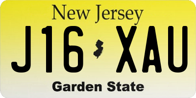 NJ license plate J16XAU