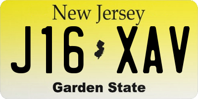 NJ license plate J16XAV