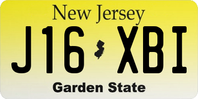 NJ license plate J16XBI