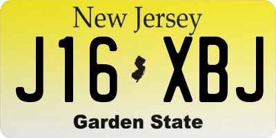 NJ license plate J16XBJ