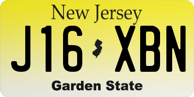 NJ license plate J16XBN