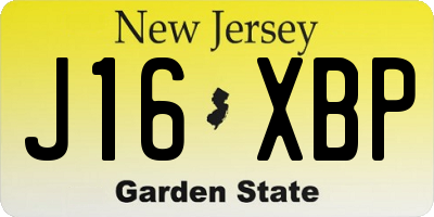 NJ license plate J16XBP