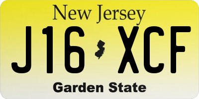 NJ license plate J16XCF