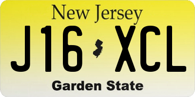 NJ license plate J16XCL