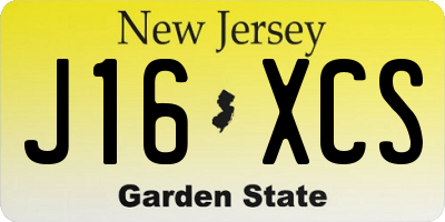 NJ license plate J16XCS