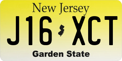 NJ license plate J16XCT