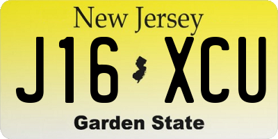NJ license plate J16XCU