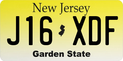 NJ license plate J16XDF