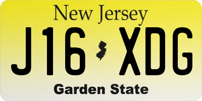 NJ license plate J16XDG