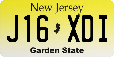 NJ license plate J16XDI