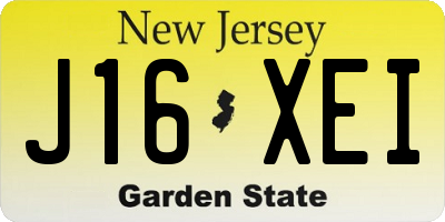 NJ license plate J16XEI
