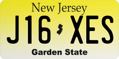NJ license plate J16XES
