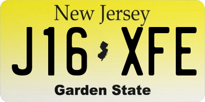 NJ license plate J16XFE