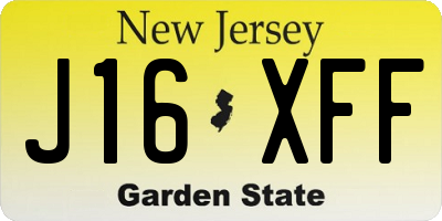 NJ license plate J16XFF