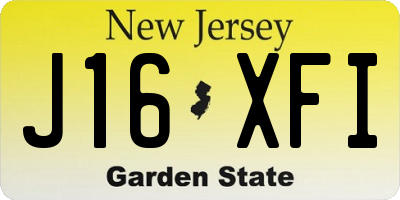 NJ license plate J16XFI
