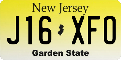 NJ license plate J16XFO