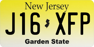 NJ license plate J16XFP