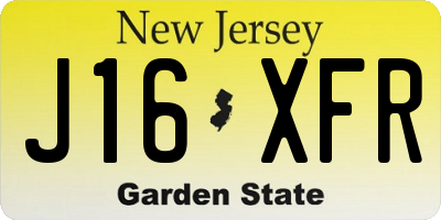 NJ license plate J16XFR