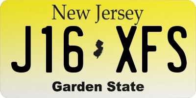 NJ license plate J16XFS
