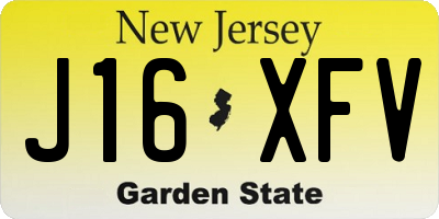 NJ license plate J16XFV