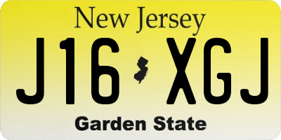 NJ license plate J16XGJ