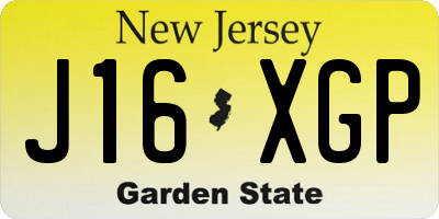 NJ license plate J16XGP