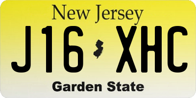 NJ license plate J16XHC