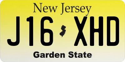 NJ license plate J16XHD