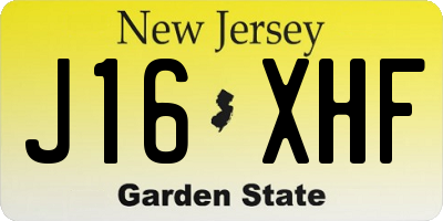 NJ license plate J16XHF