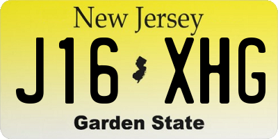 NJ license plate J16XHG