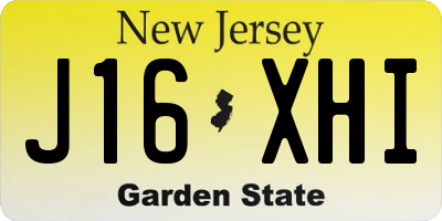 NJ license plate J16XHI
