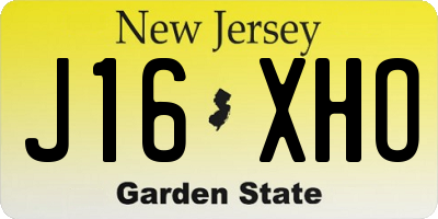 NJ license plate J16XHO