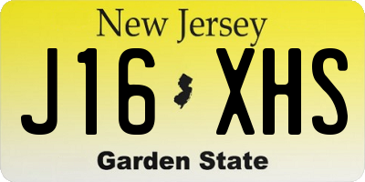 NJ license plate J16XHS