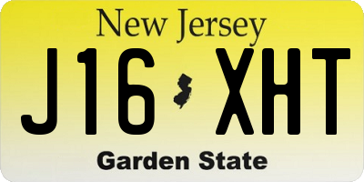NJ license plate J16XHT