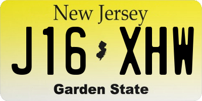 NJ license plate J16XHW