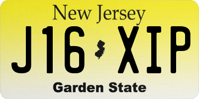 NJ license plate J16XIP