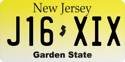 NJ license plate J16XIX