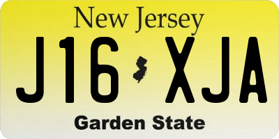 NJ license plate J16XJA
