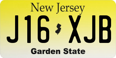 NJ license plate J16XJB