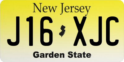 NJ license plate J16XJC