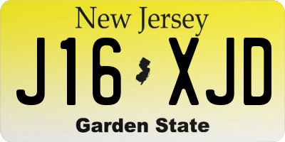 NJ license plate J16XJD