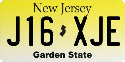 NJ license plate J16XJE