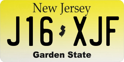 NJ license plate J16XJF