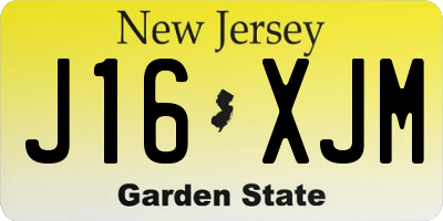 NJ license plate J16XJM