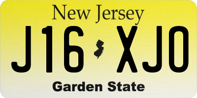 NJ license plate J16XJO