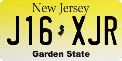 NJ license plate J16XJR