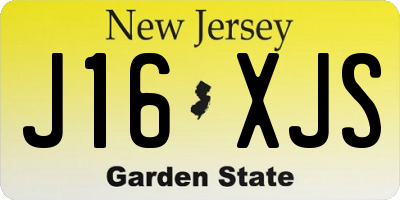 NJ license plate J16XJS