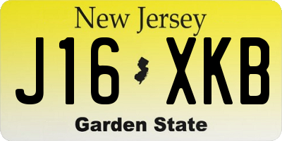 NJ license plate J16XKB