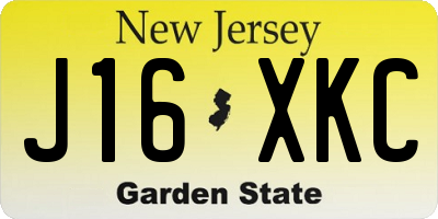 NJ license plate J16XKC